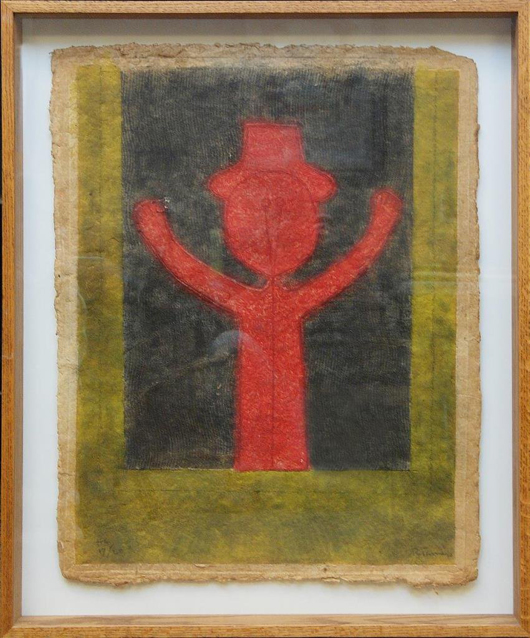 Paper mixograph work by Rufino Tamayo (Mexican, 1899-1991), titled ‘Nino Con Sombrero.’ Estimate: $3,000-$5,000. Elite Decorative Arts image.